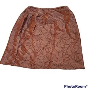 Jessica Howard W Sz. 8 copper skirt w. brown swirl pattern w. Small beading